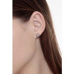 750 Weißgold Ohrstecker mit Diamanten 2