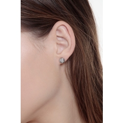 Pendientes de botón brillantes 0.40 quilates y oro blanco 18k 2