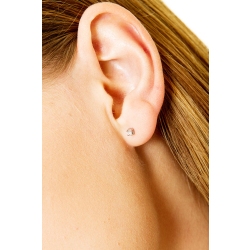 Orecchini in oro bianco 18k a griffe con diamanti 2