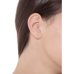 Pendientes solitarios oro blanco y diamantes 0,08 qt 6 garras 2