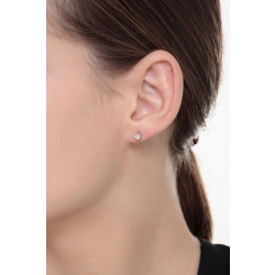 Pendientes solitario en oro blanco 18 k con diamantes 0,20ct 2