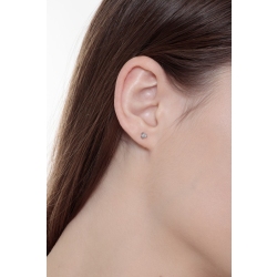 Clous d'oreilles diamant solitaire 0.16 à 3 griffes or blanc 750 2