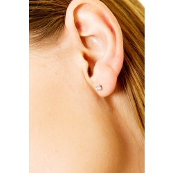 Pendientes mujer solitarios de brillantes 0.26 quilates y oro blanco 18k  2