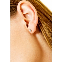 Pendientes botón solitarios con diamantes 0.80 quilates en oro blanco de 18 kilates 2