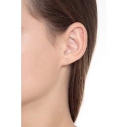 Puces d'oreilles en or blanc 18k avec diamants 0.08 ct  2