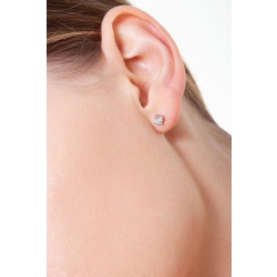 Pendientes botón solitarios con diamantes 0.40 quilates en oro blanco 18 kilates  2