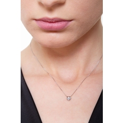 Herz Anhänger Weißgold Kette mit Diamanten 2