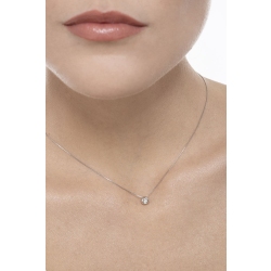 18k white gold full bezel solitaire necklace with 0.05 ct diamond 2