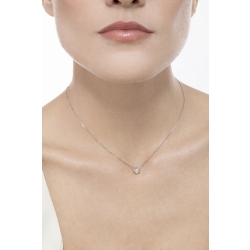 Collana punto luce in oro Bianco 18k con diamante, ct. 0.10 2