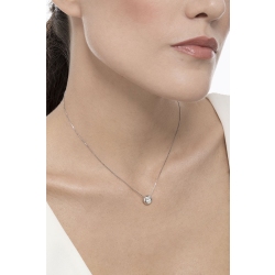 Damenkette aus Weißgold Anhänger mit rundem Diamanten 2