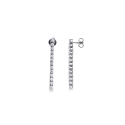 Rivière diamond earrings in white gold 18k