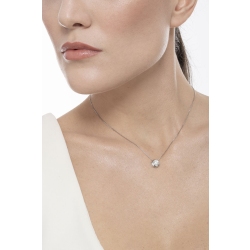 Collier pendentif avec diamant serti clos 0.40 ct en or blanc 18k 2