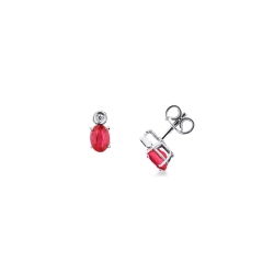 Pendientes en oro blanco 18k con rubies y diamantes