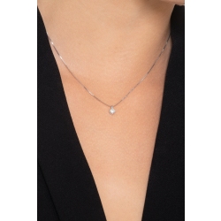Collier pendentif solitaire en or blanc 18k et diamant 0.20 ct 2