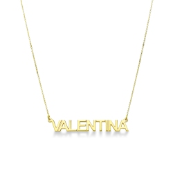Collar personalizable en oro amarillo 18k con letras mayusculas