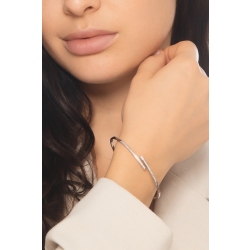 Bracciale contrarié semirigido in oro bianco 750 con diamanti 2