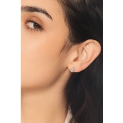 Pendientes en oro 750 con aguamarinas ovalada y diamantes  2