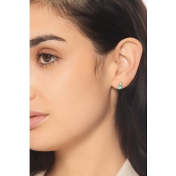 ORECCHINI CON SMERALDO OVALE MM6X4 E CASTONE CON BRILLANTE(PA2CO-1) 2