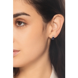 Saphir blau Ohrstecker mit Diamanten Weissgold 2