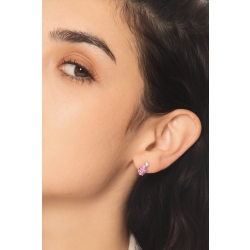 18k white gold stud earrings oval pink sapphires and diamonds  2