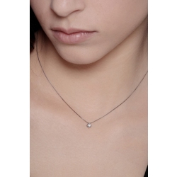 Solitaire necklace with 0.10 ct diamond 18kt gold 2