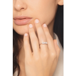 Drei Diamanten Damenring Weißgold 750 2