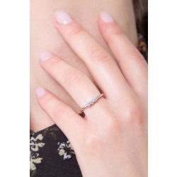 Bague trilogie diamants 0.25 ct or blanc 18k 2
