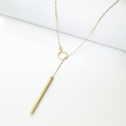 Collier coulissant en or jaune 18k avec barre 2