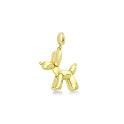 Baloon dog 18kt yellow gold charm