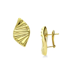 Pendientes  oro amarillo 18k con forma de hoja