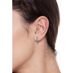 White gold 18k hoop earrings with emeralds  2