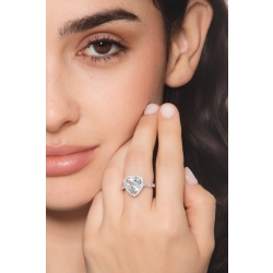 Aquamarin Herzring mit Brillanten Weißgold 2