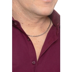 Collier en or blanc 18k à maillons byzantins 2