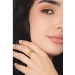 Anillo de oro blanco de 18k con un diamante y 5 citrinos 2