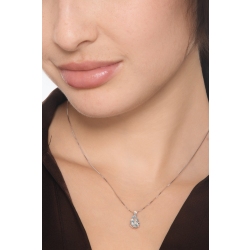 Collar en oro blanco 18k con diamante y aguamarina 2