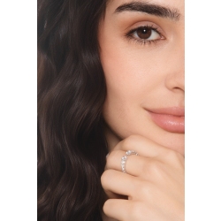 Anillo abierto de oro blanco 18k con diamantes  2