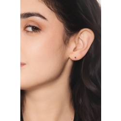 Black diamond single earring in white gold 18k 2