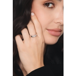 Bague solitaire Or Blanc 18k avec diamant ct 0.50 2