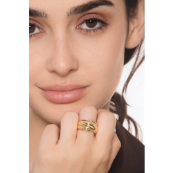 Anillo banda con diseño entrelazado en oro amarillo 750 2