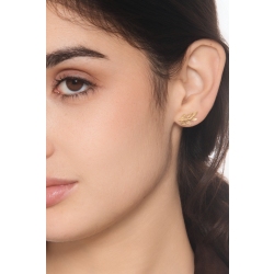 Leaf earrings in yellow gold 18k 2