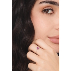 Halo Ring Weissgold Rubin und Diamanten 2