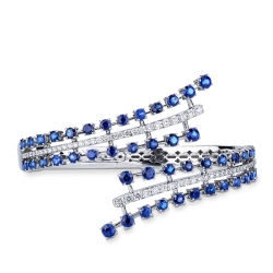 Saphir blau Armband Weissgold mit Diamanten