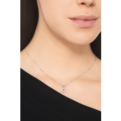 Colgante Zafiro Rosa Ovalado Diamantes Oro Blanco 2