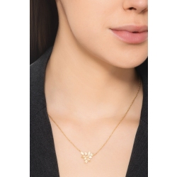 Necklace leaf yellow gold 18k 2