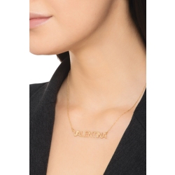 Customizable necklace in 18k yellow gold block letters, VALENTINA 2