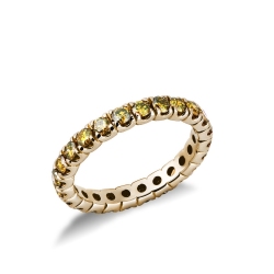 18k yellow gold eternity ring with yellow diamonds 