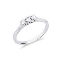 Bague trilogy femme en or blanc avec diamants 0.30 ct