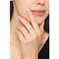 Memoire Ring mit Smaragden aus Weißgold 18K 2