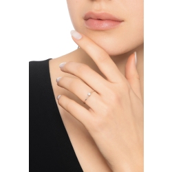Anello solitario Essenza oro bianco 18k 0,10 ct - Amore mio 2
