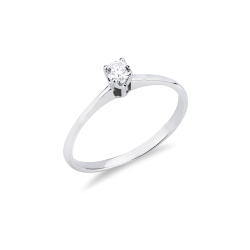 Solitaire in white gold 18k with a 0.15 ct diamond